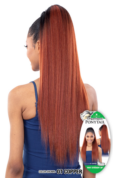 SHAKE N GO FreeTress Organique Yaky Straight Ponytail 28